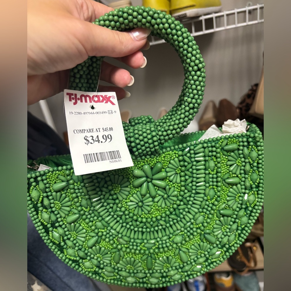 Green Beaded Handbag